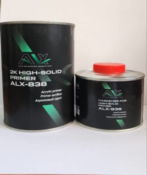 Грунт акриловый ALX-838 HIGH-SOLID 2K 4:1 (черный), 0.8л+0,25(отв)(6)